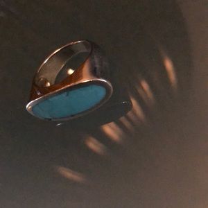 Turquoise authentic Brazilian silver ring.